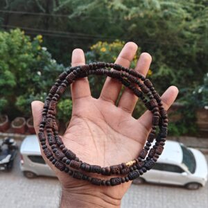 3 round black brown radha kanthi mala