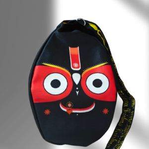 Jagannath Ji Black Multi Print Japa Bag